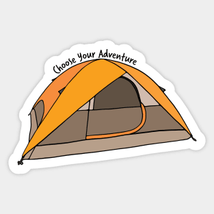 Choose Your Adventure Camping Tent Illustration Sticker